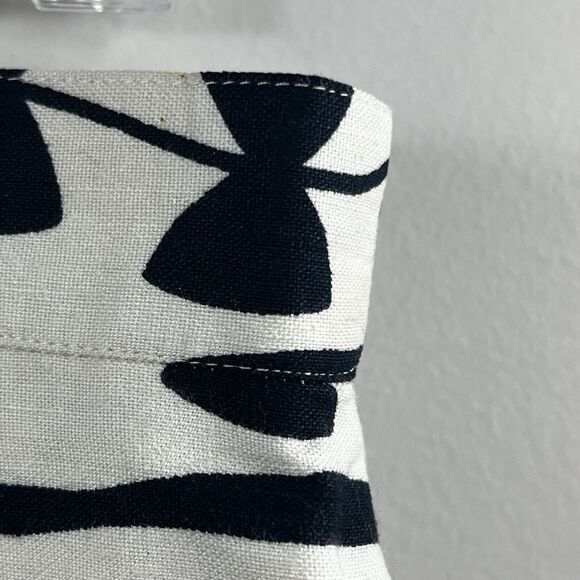 Louis Feraud Vintage Kite String Bow Pencil Skirt 16 Cream Black Linen blend - Picture 5 of 15